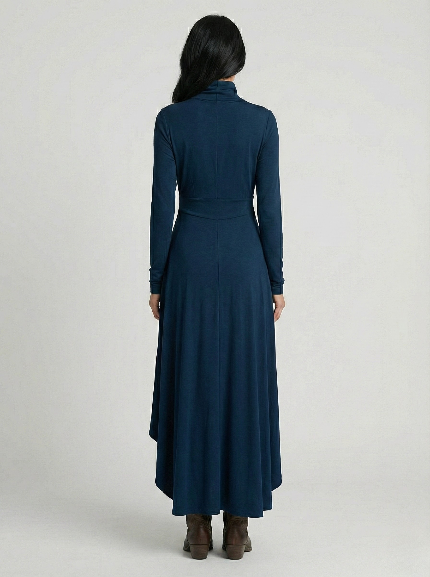 Elora™ | Elegant High-Neck Layered Maxi Dress