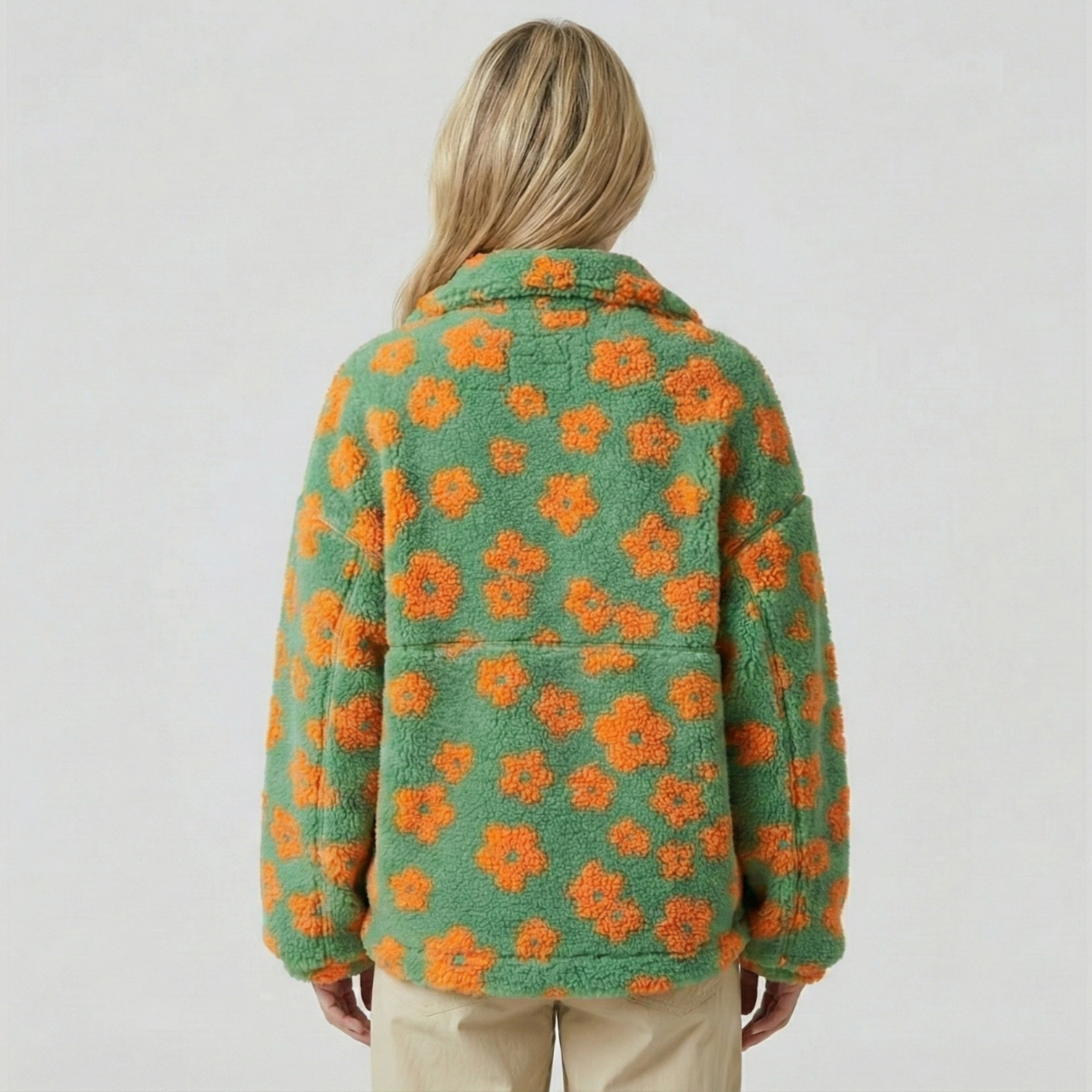 Flora™ | Cozy Floral Half-Zip Pullover