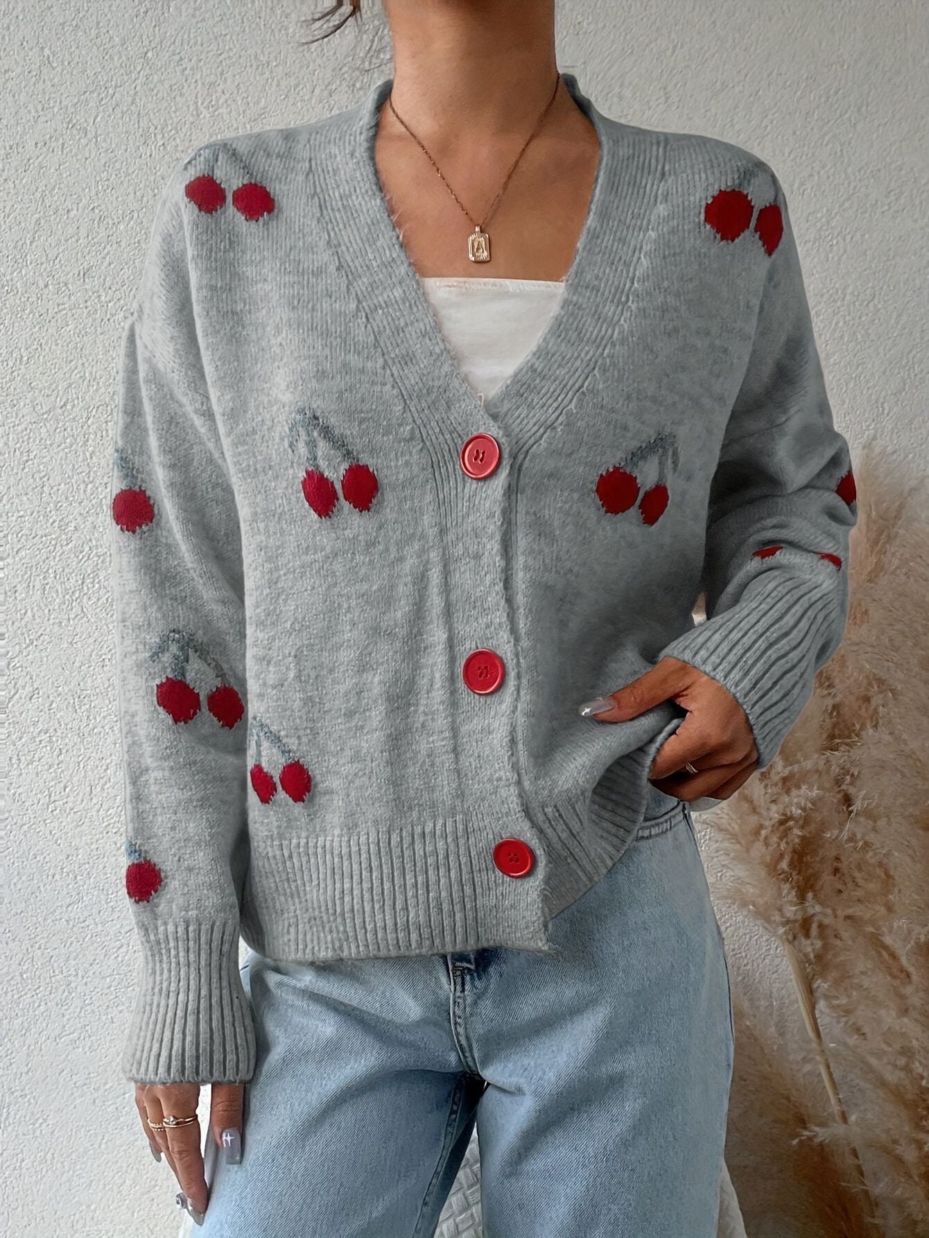 Rebecca - Chic Button Front Long Sleeve Cardigan