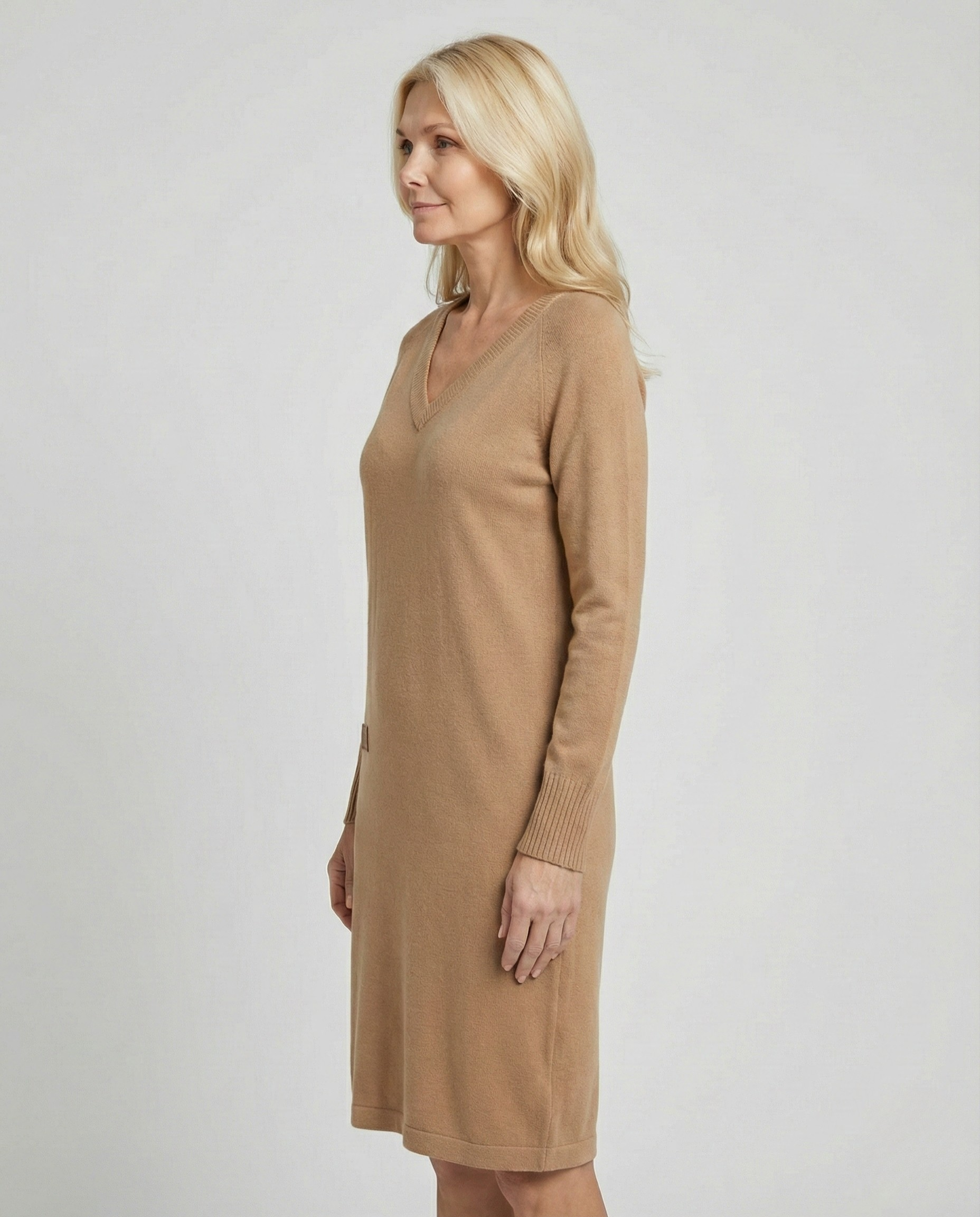 Elise™ | Cozy V-Neck Knit Dress