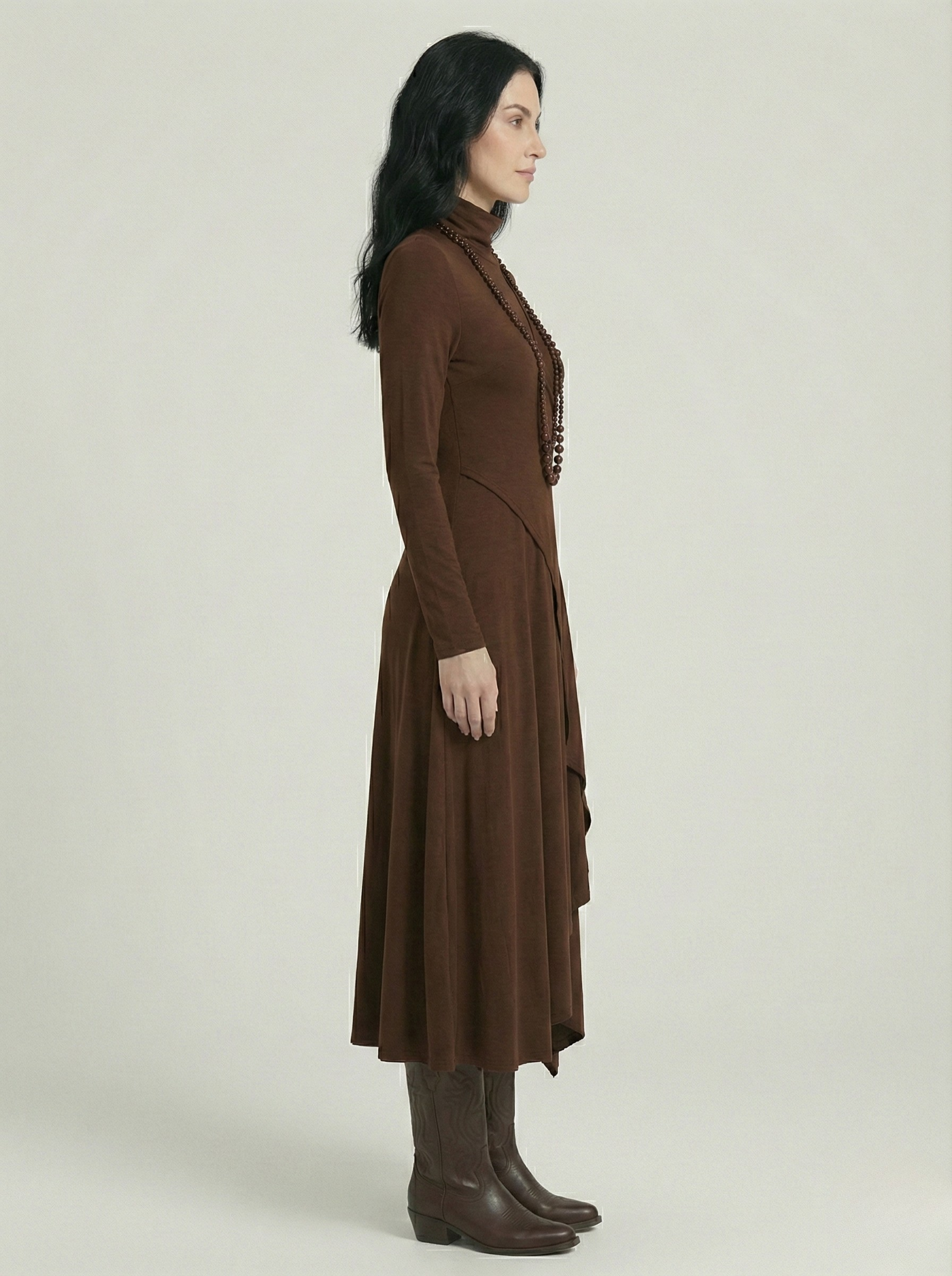 Elora™ | Elegant High-Neck Layered Maxi Dress