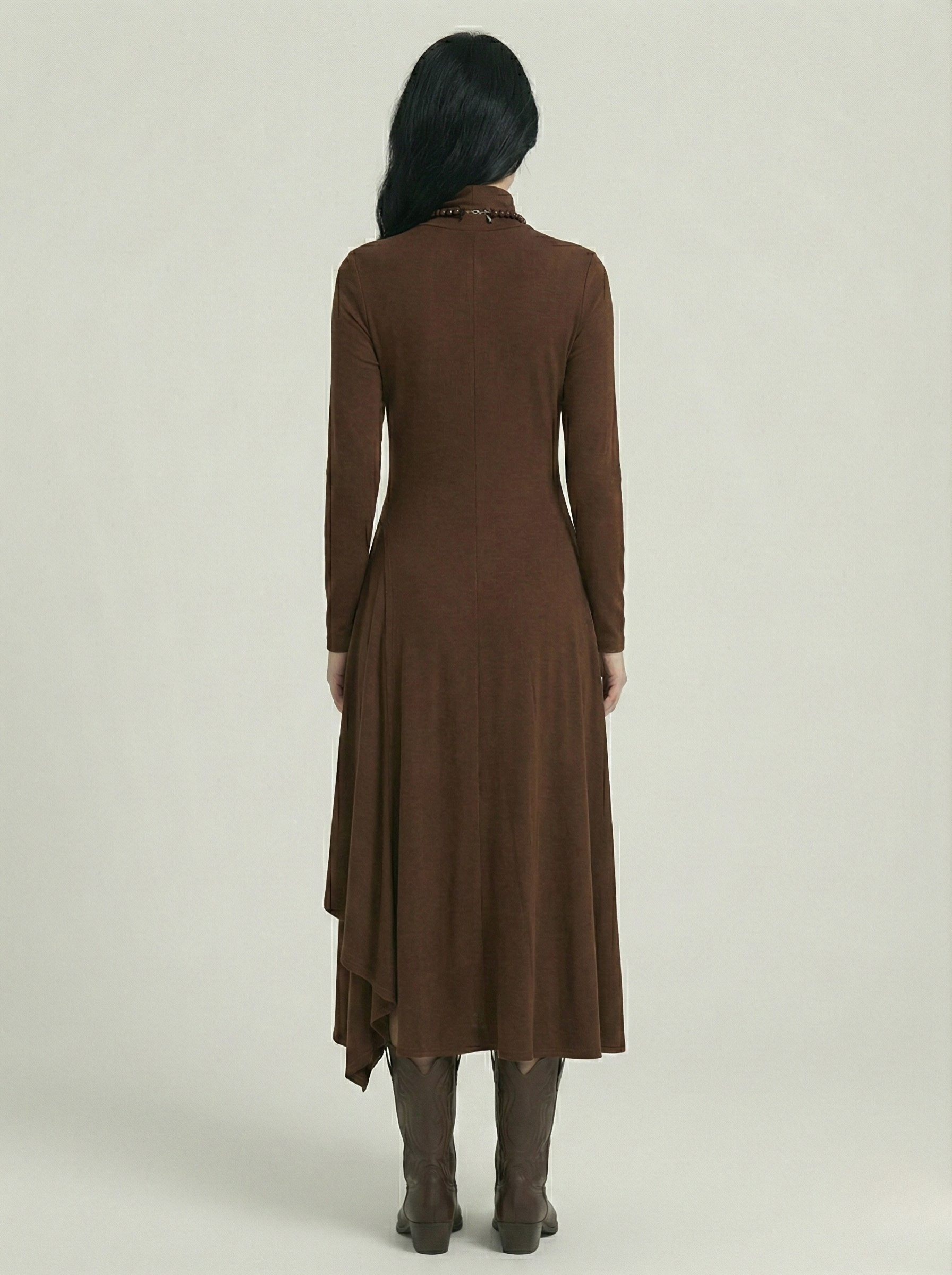 Elora™ | Elegant High-Neck Layered Maxi Dress