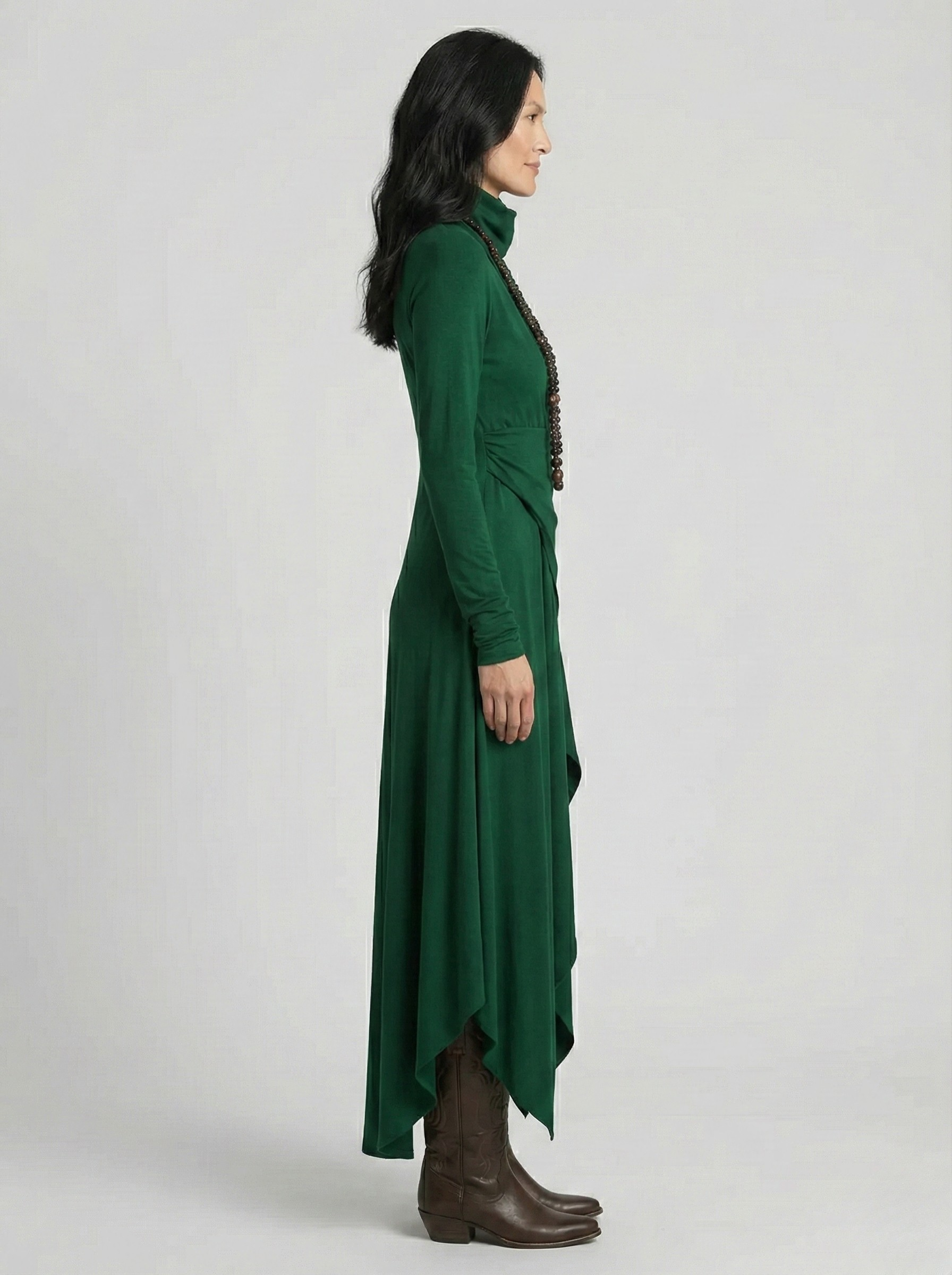 Elora™ | Elegant High-Neck Layered Maxi Dress