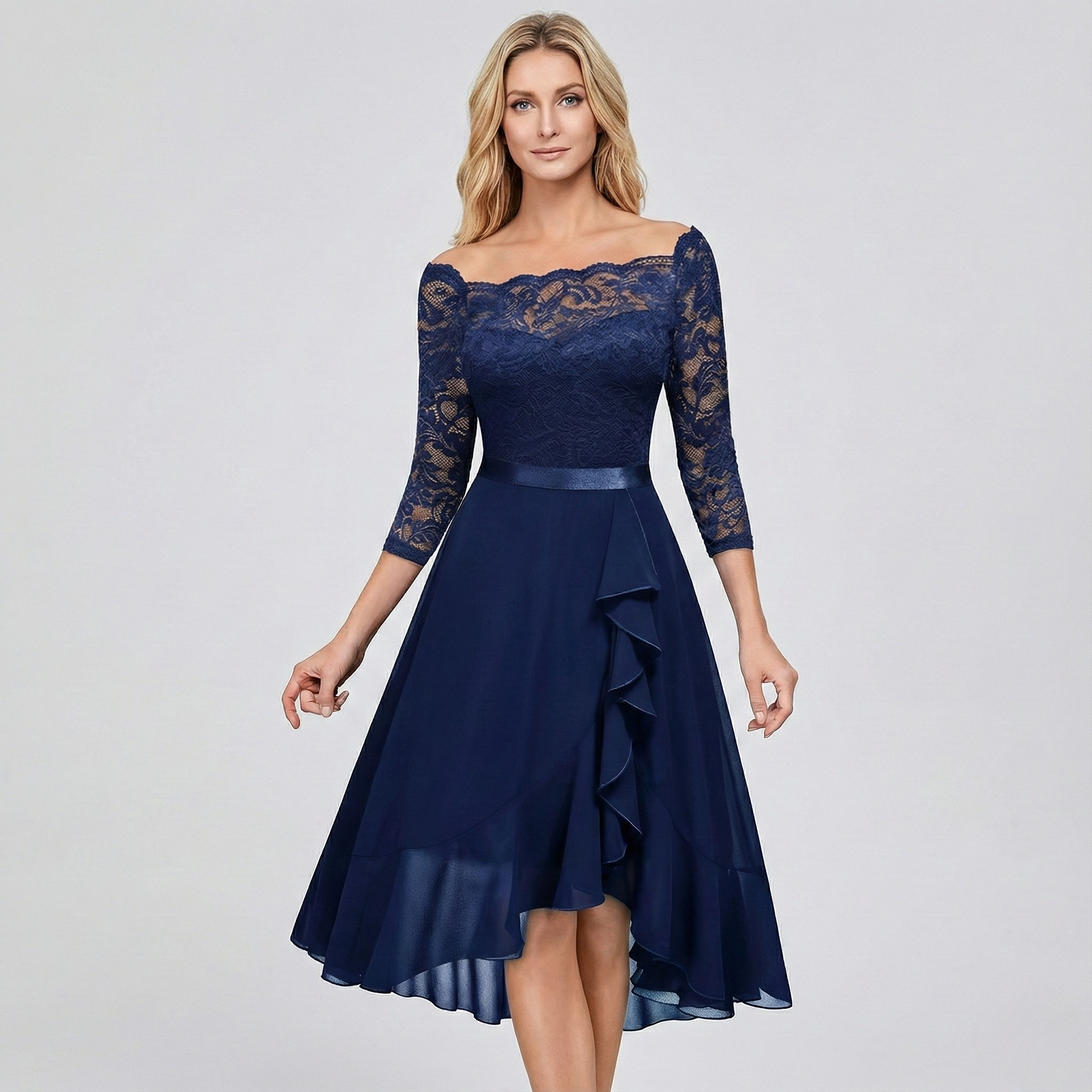 Elena™ | Elegant Lace Evening Dress