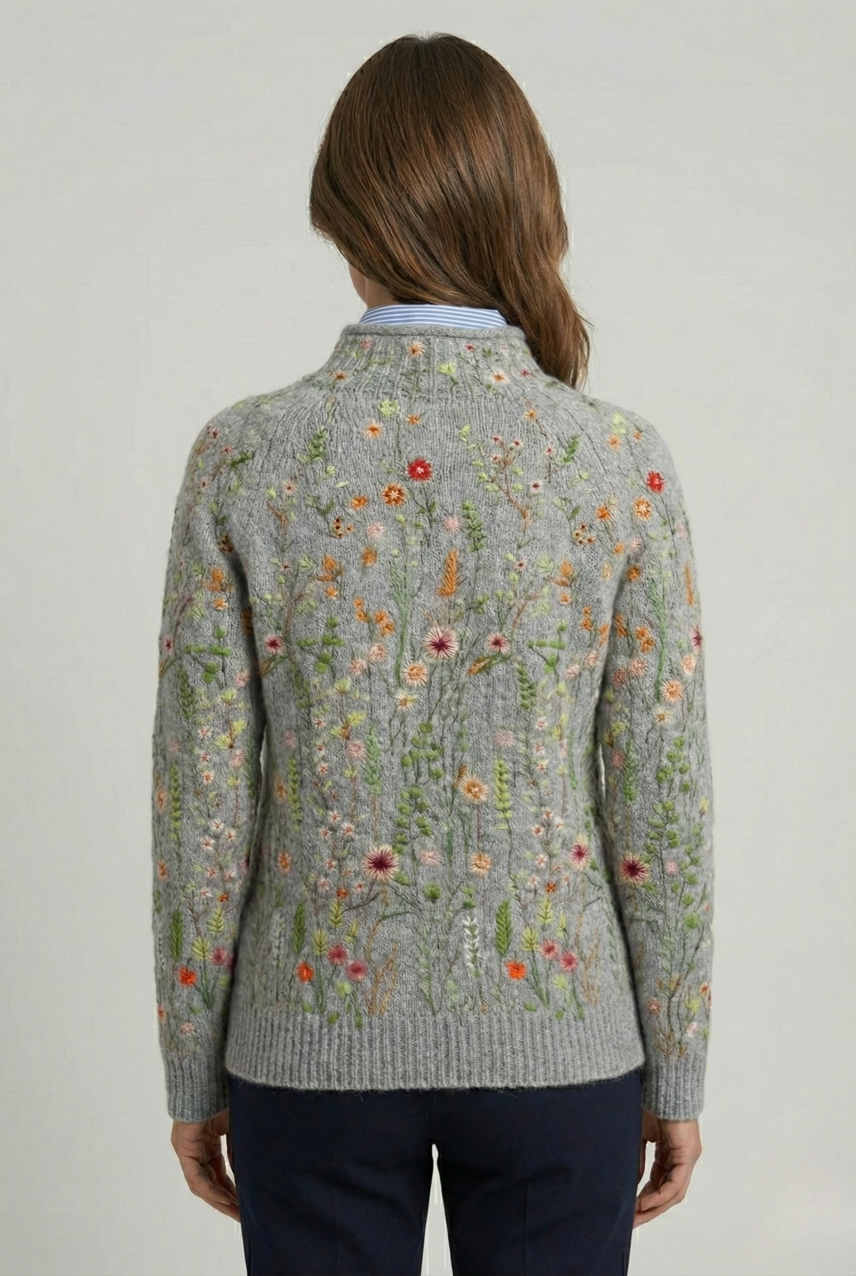 Elara™ | Hand-Embroidered Floral Knit Sweater