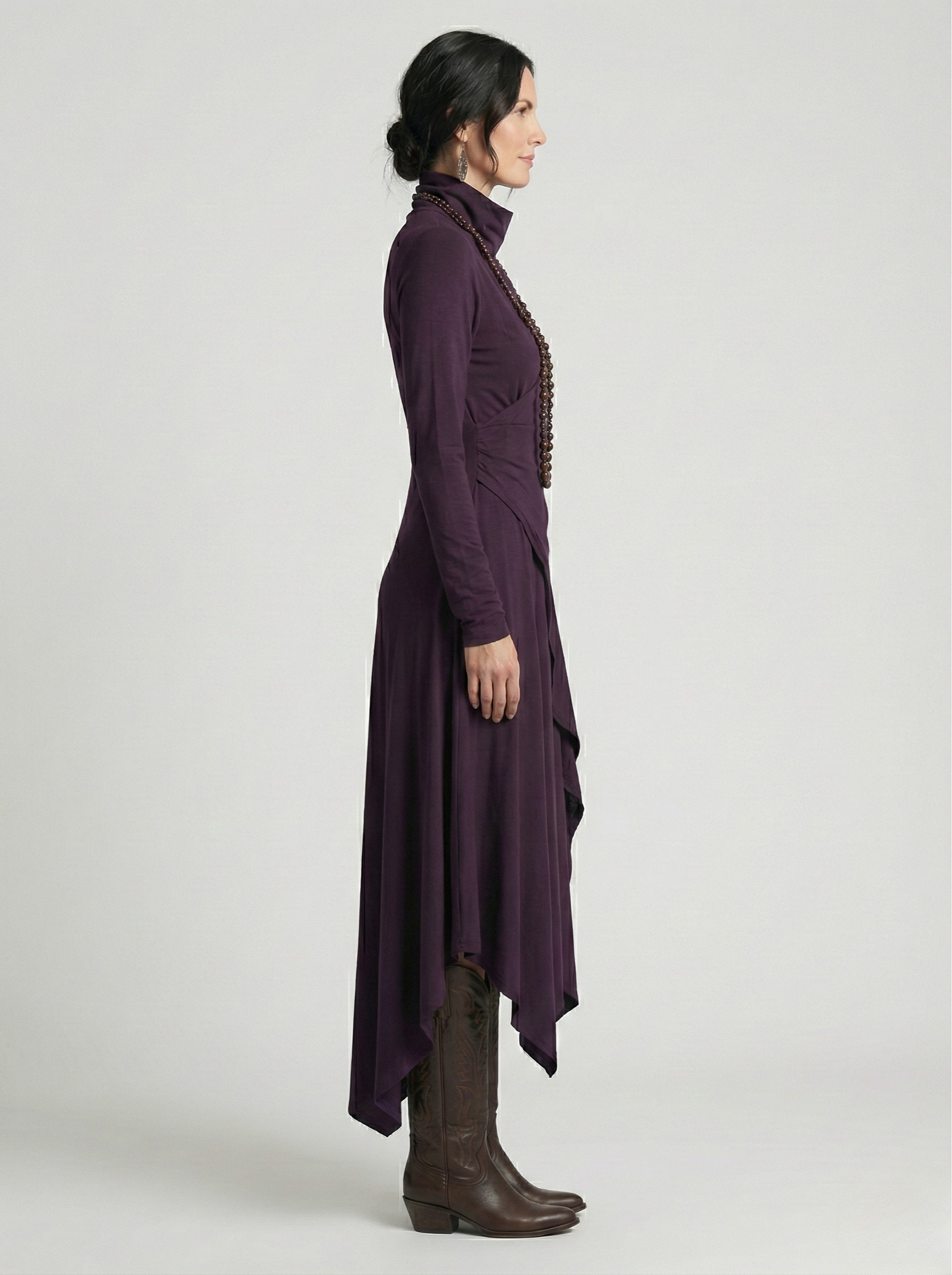 Elora™ | Elegant High-Neck Layered Maxi Dress