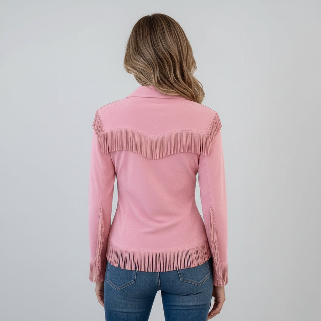 Solène │ Fringe Suede Button-Up Blouse