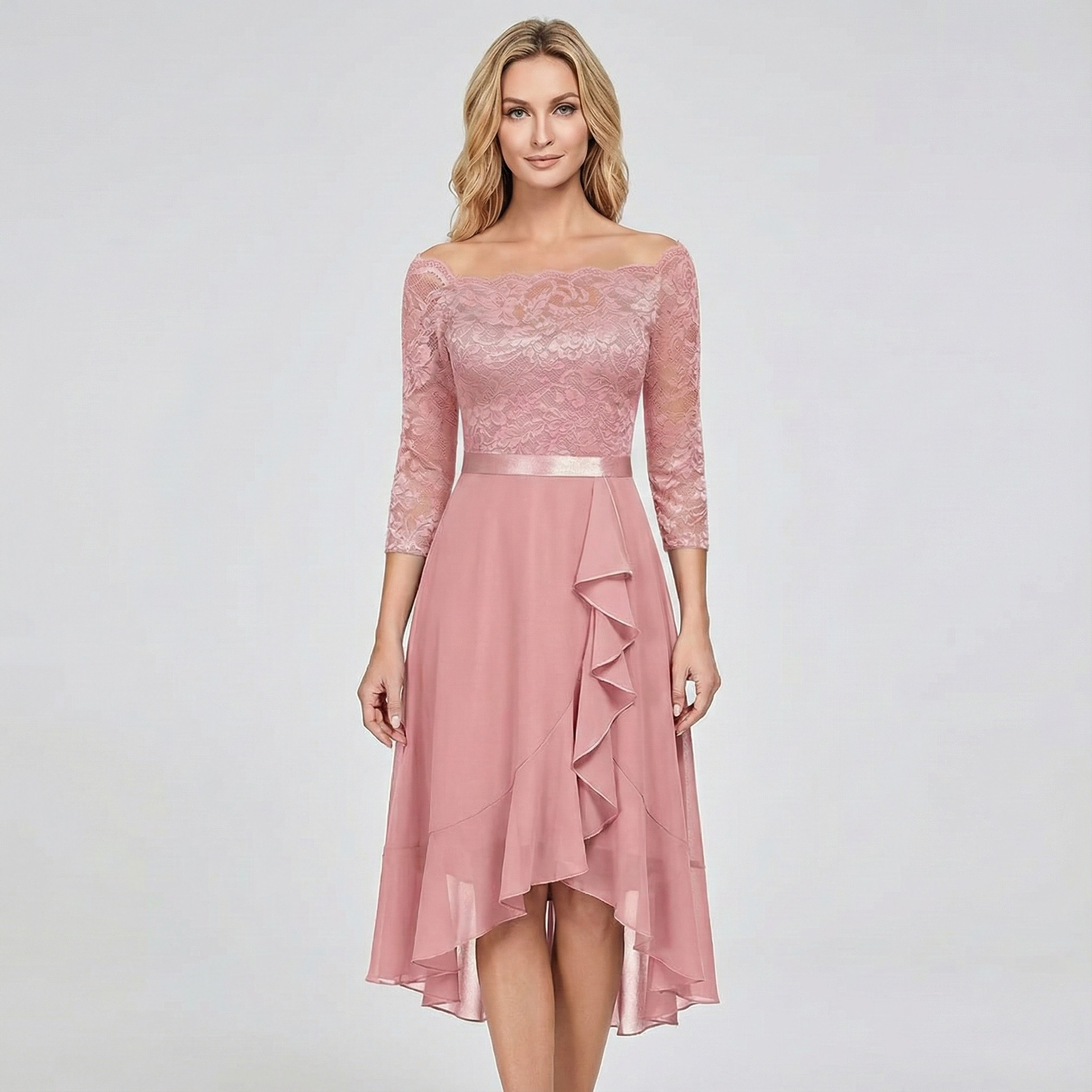 Elena™ | Elegant Lace Evening Dress