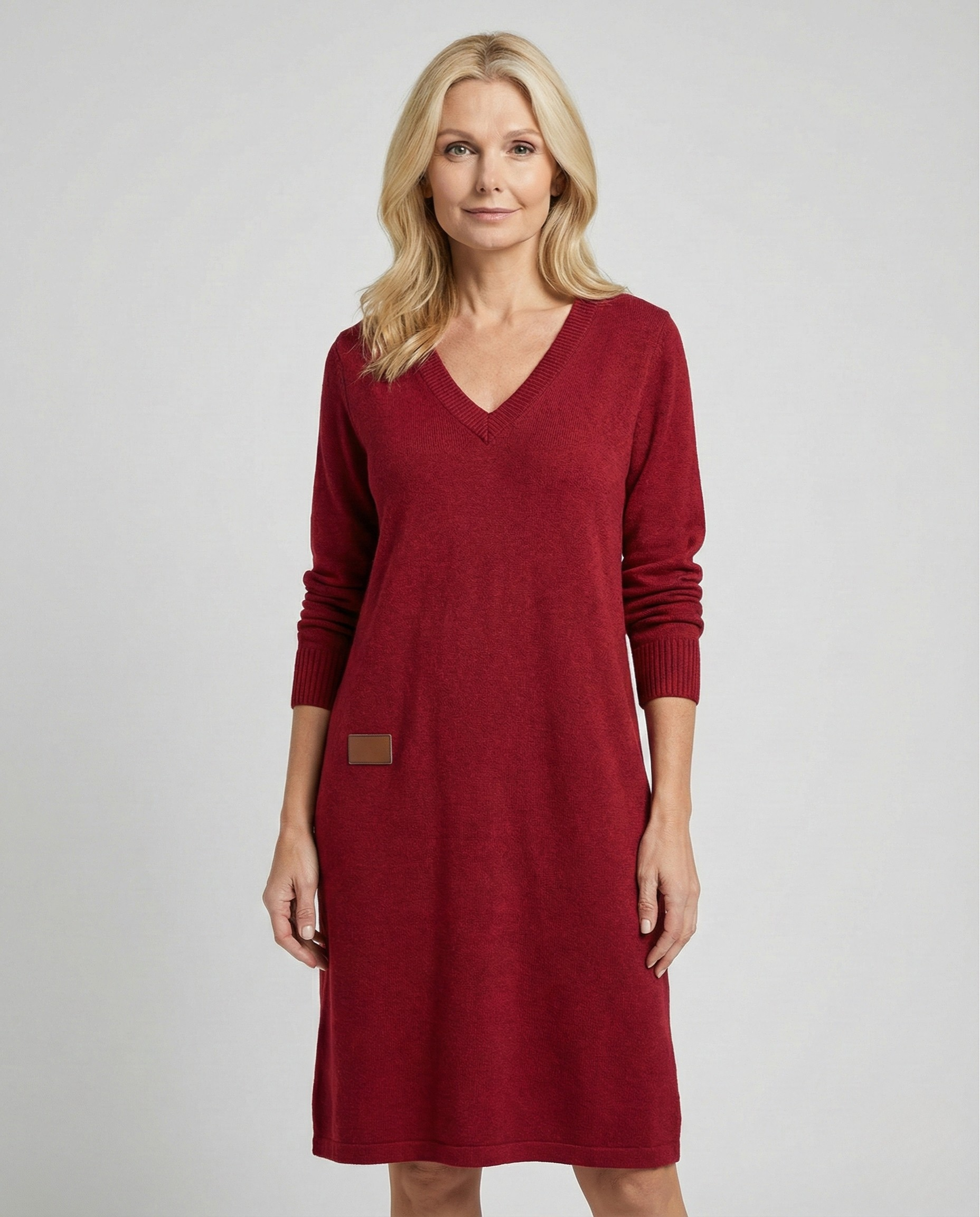 Elise™ | Cozy V-Neck Knit Dress