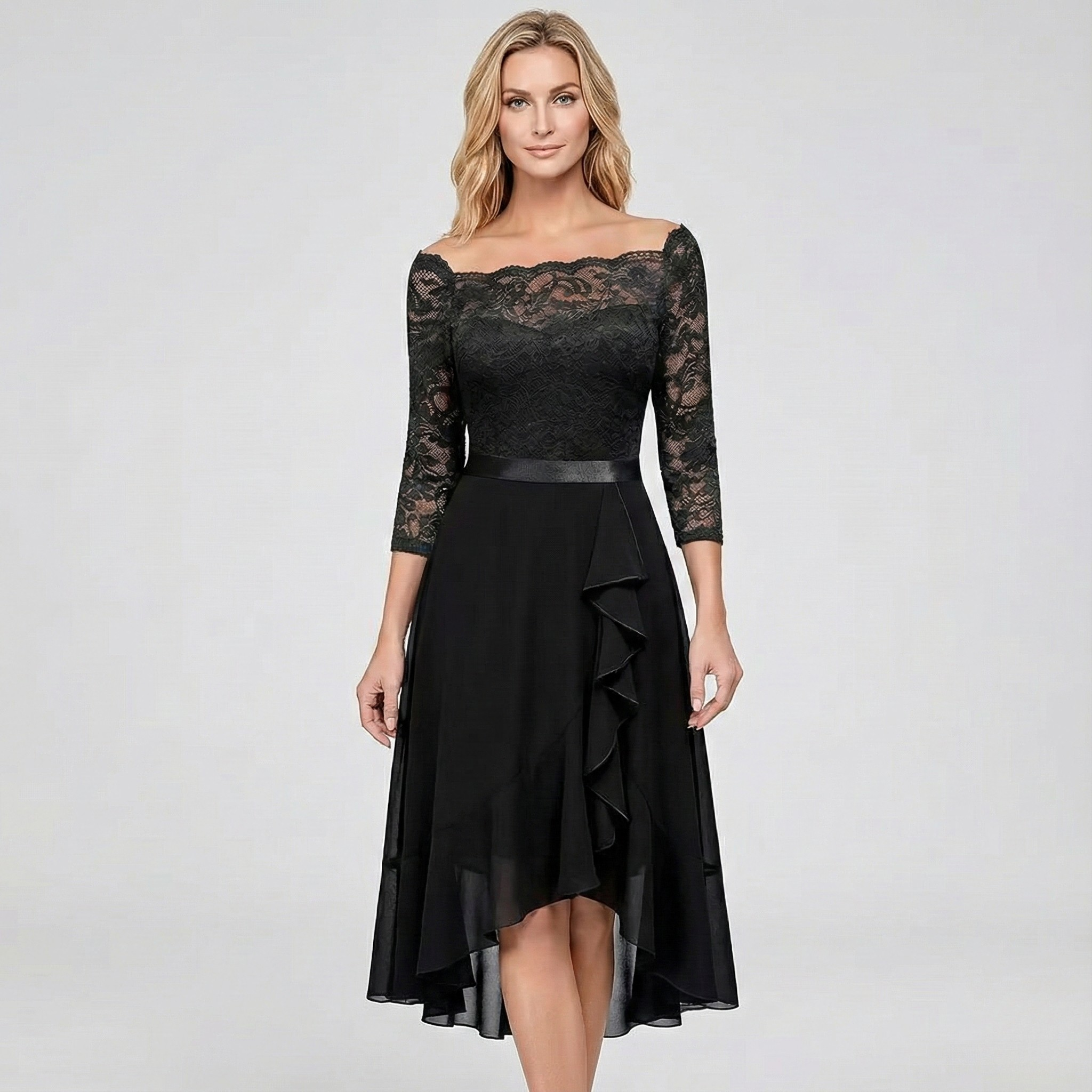 Elena™ | Elegant Lace Evening Dress