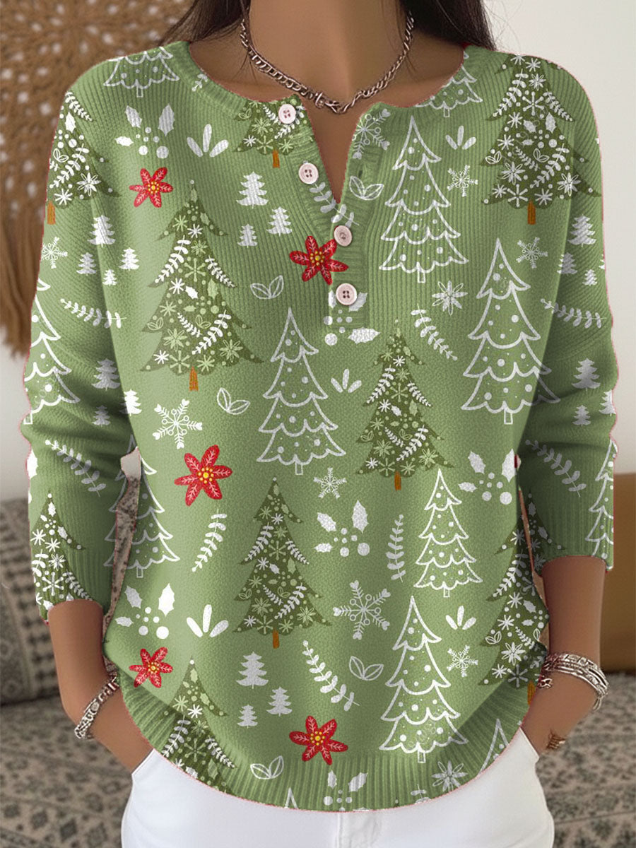Holly™ | Festive Christmas Henley Sweater