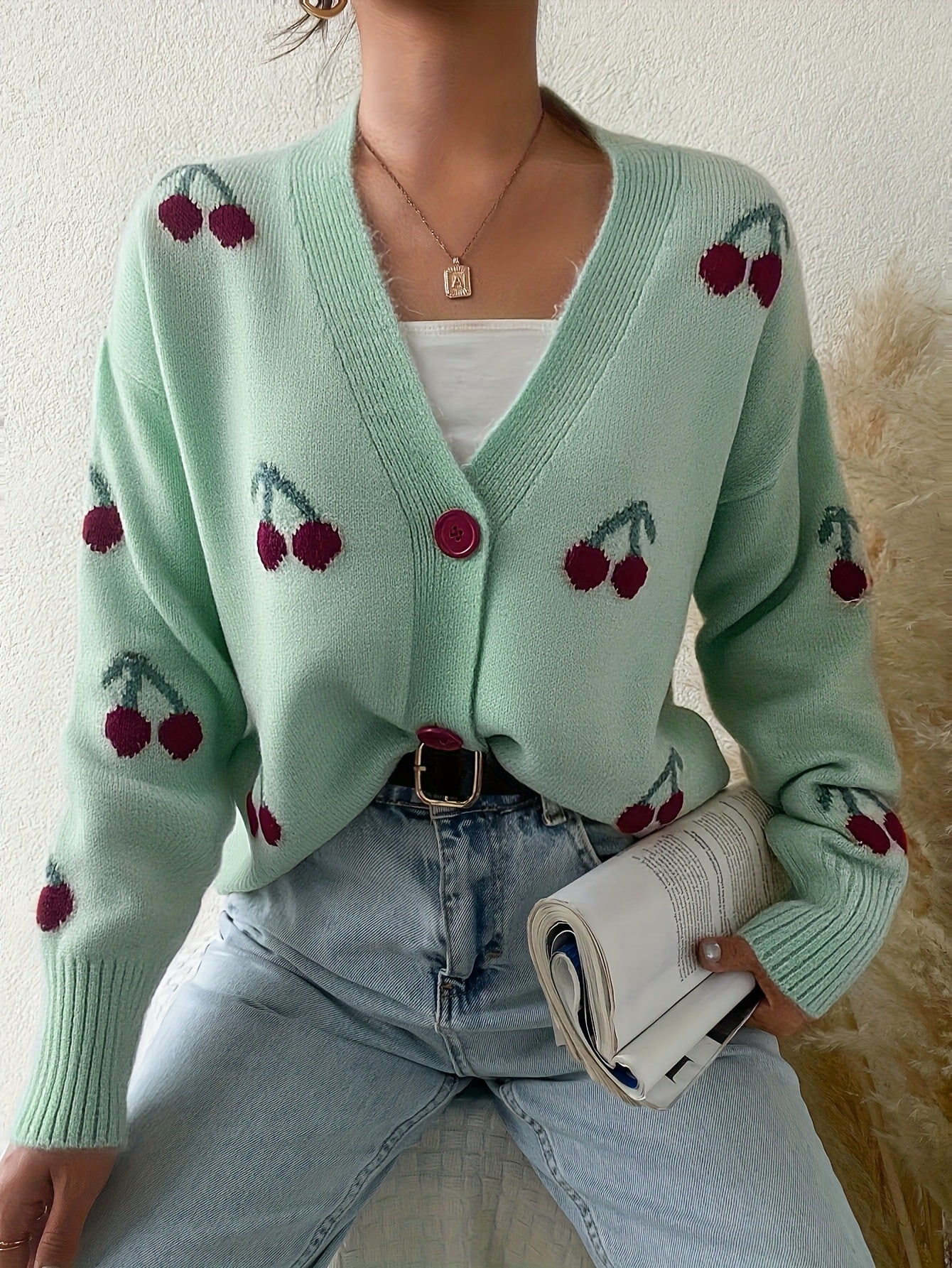 Rebecca - Chic Button Front Long Sleeve Cardigan