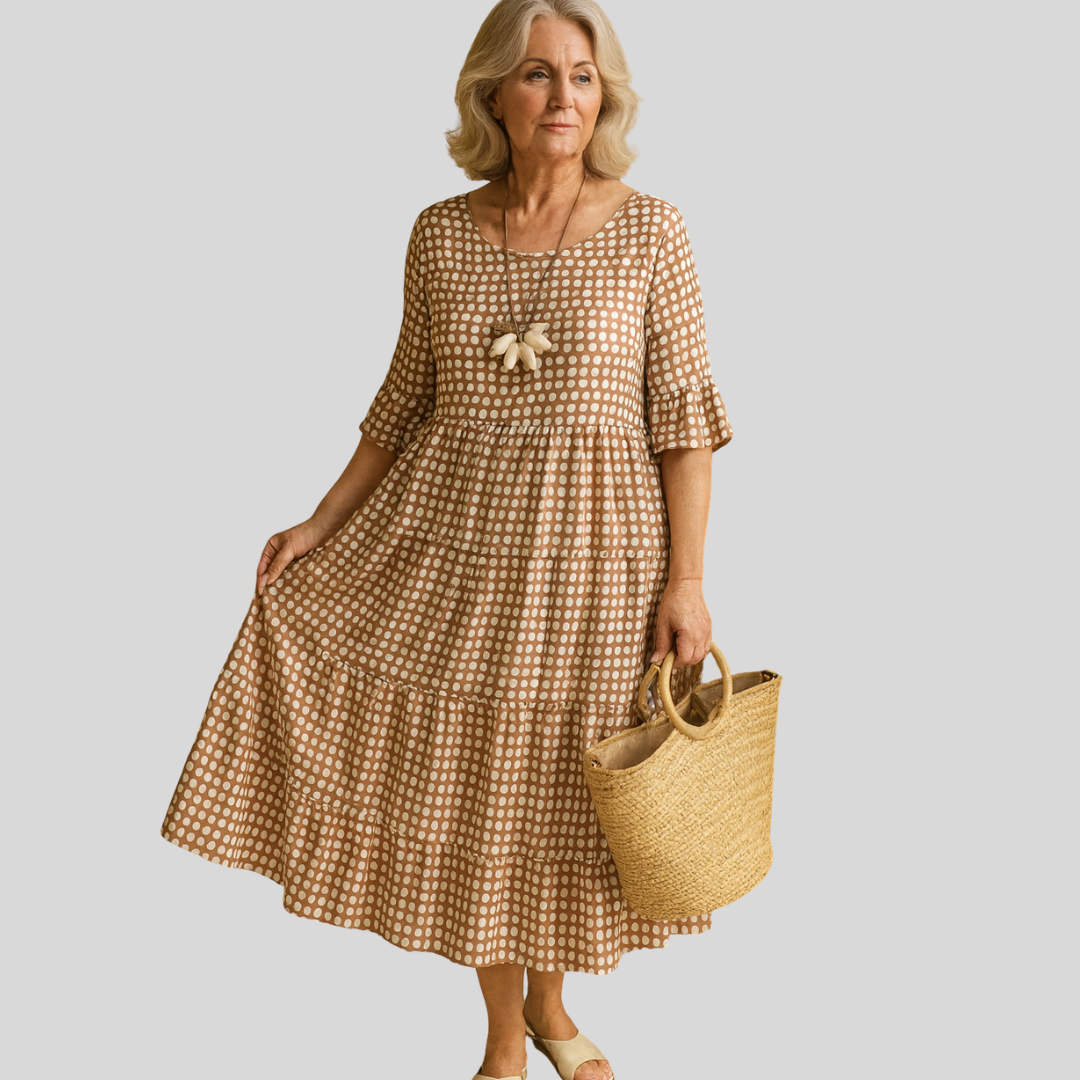 Zerelle | Elegant Short Sleeve Midi Dress