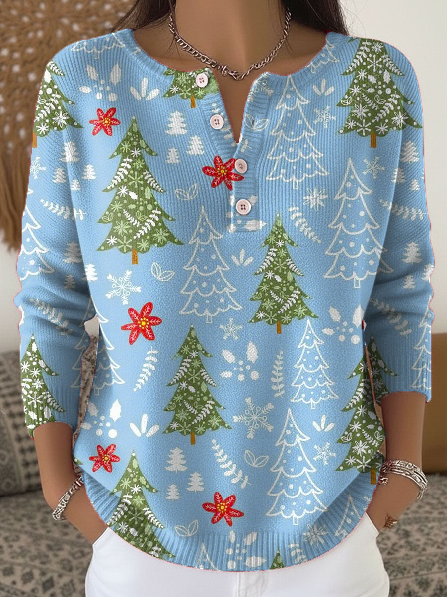 Holly™ | Festive Christmas Henley Sweater