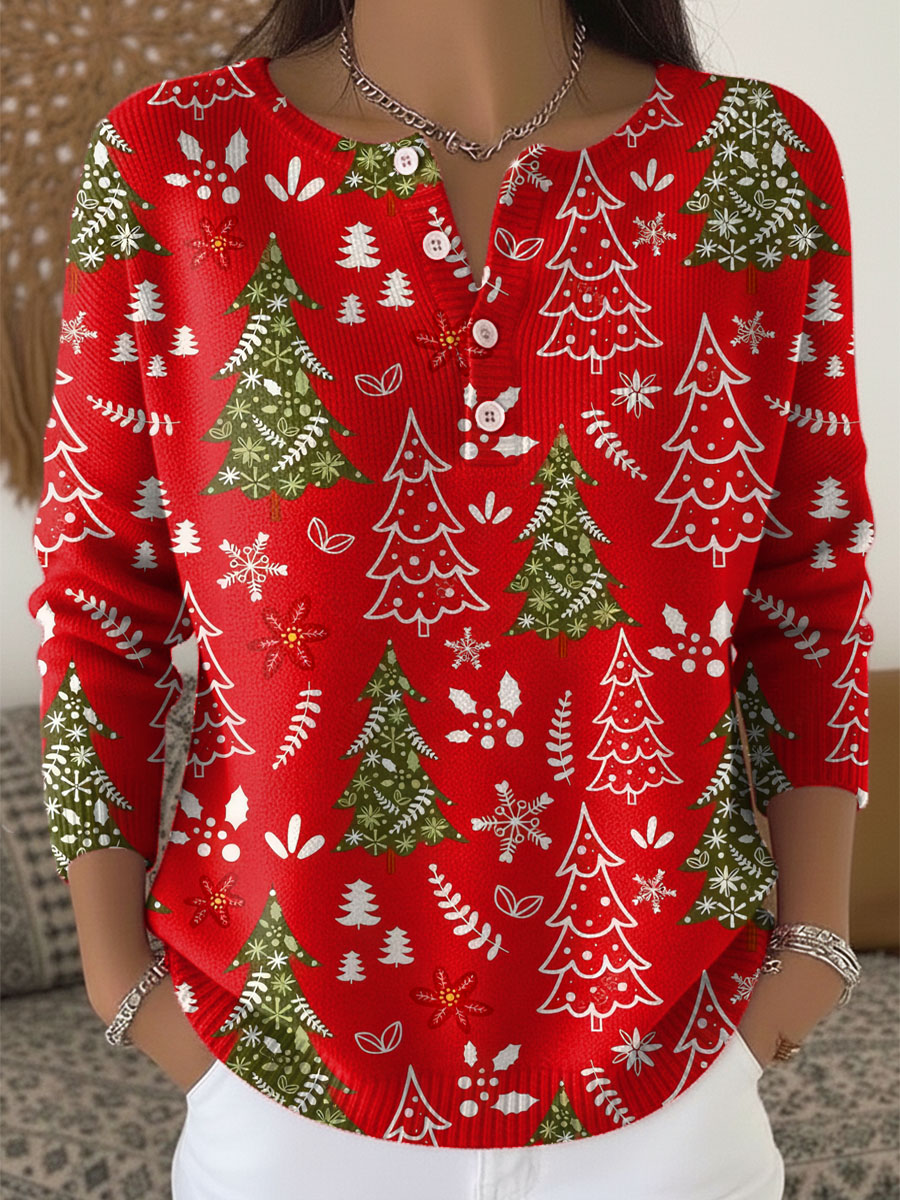 Holly™ | Festive Christmas Henley Sweater